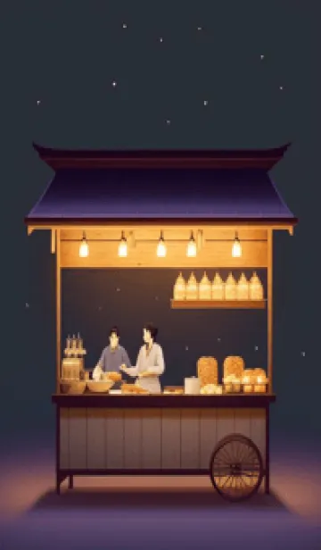 [LINE着せ替え] 夜の屋台 hGLFyの画像1