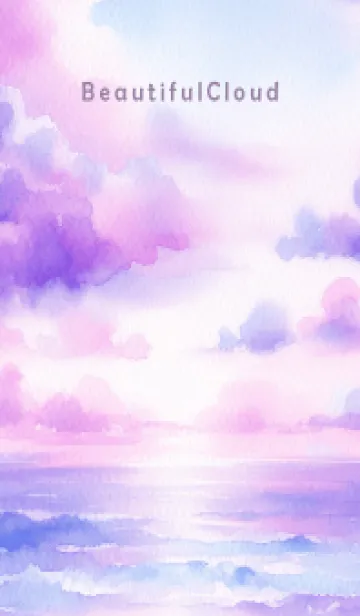 [LINE着せ替え] Beautiful Cloud-WATERCOLOR PURPLE 2の画像1