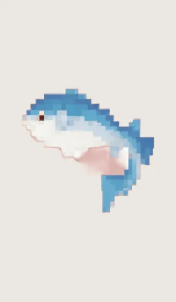 [LINE着せ替え] 魚のドット絵のきせかえ Beige 01の画像1