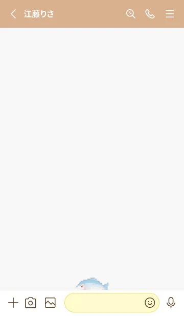 [LINE着せ替え] 魚のドット絵のきせかえ Beige 02の画像2