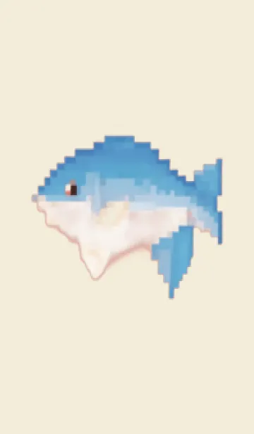 [LINE着せ替え] 魚のドット絵のきせかえ Beige 03の画像1