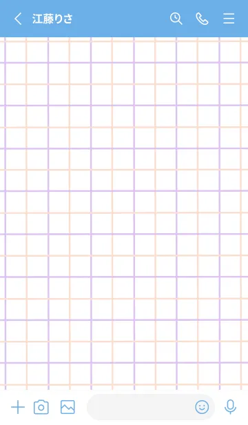 [LINE着せ替え] 2色方眼紙/ピンク&パープル/ブルー/黄色の画像2
