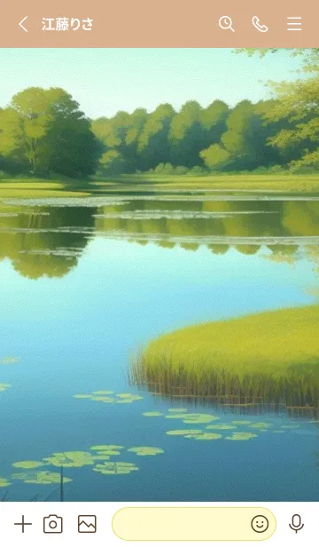 [LINE着せ替え] 静かな山水の森-春 jvfwNの画像2