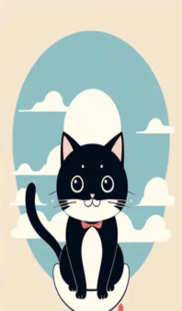 [LINE着せ替え] 快適な良い一日 - 可愛い黒猫 MOcUiの画像1