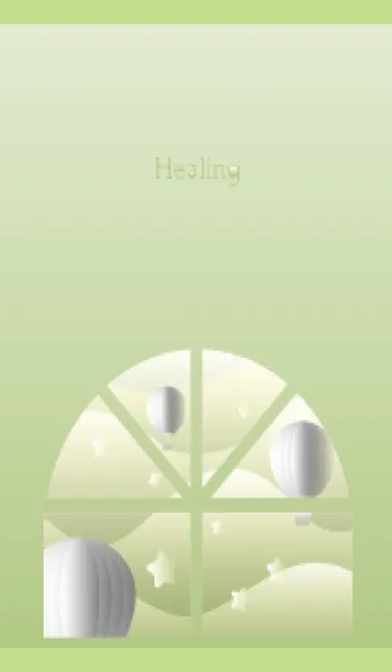 [LINE着せ替え] 窓辺の景色 モスグリーン色の画像1