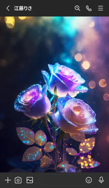 [LINE着せ替え] 七色に輝く幸運の虹色の薔薇Ⅱの画像2