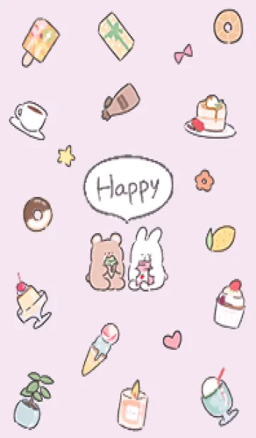 [LINE着せ替え] pearl purple simple happy icon12_1の画像1