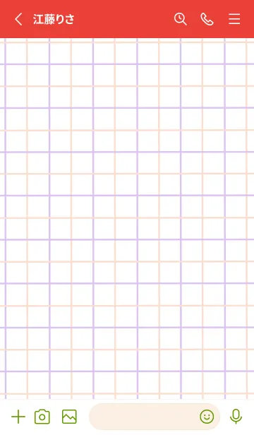 [LINE着せ替え] 2色方眼紙/ピンク&パープル/レッド/緑色の画像2