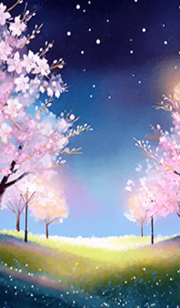[LINE着せ替え] 美しい夜桜の着せかえ#820の画像1