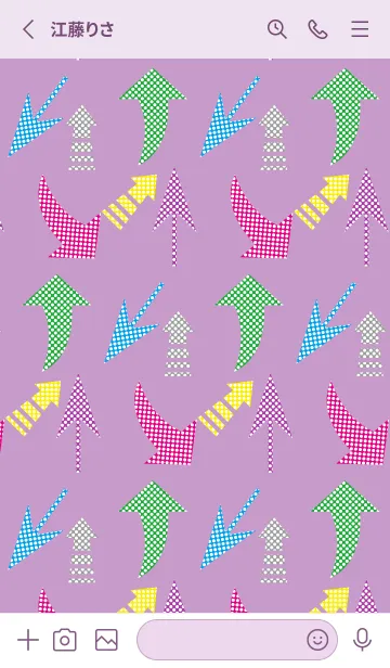 [LINE着せ替え] カラフルな矢印 薄い紫の画像2