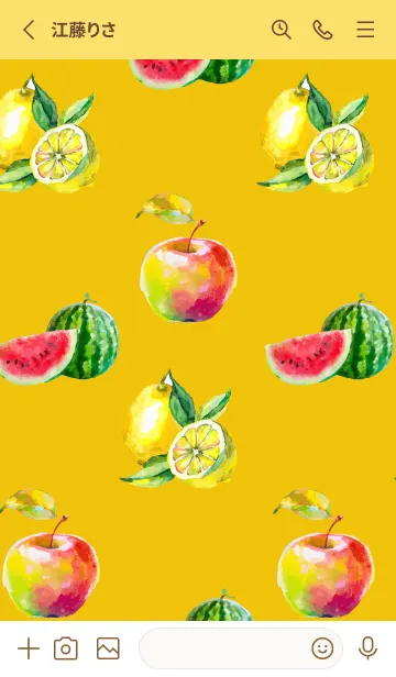 [LINE着せ替え] yellow フルーツフルーツフルーツの画像2