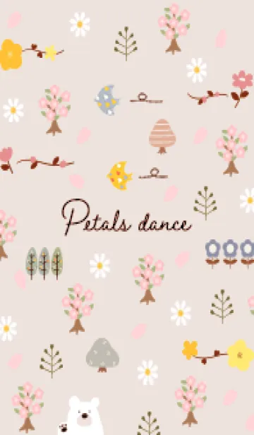 [LINE着せ替え] ピンクベージュ petals dance08_1の画像1