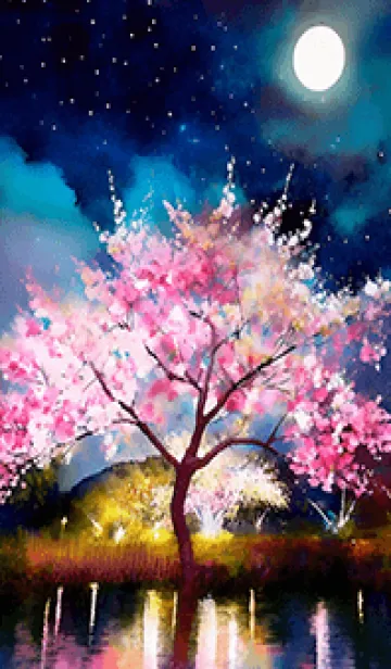 [LINE着せ替え] 美しい夜桜の着せかえ#829の画像1
