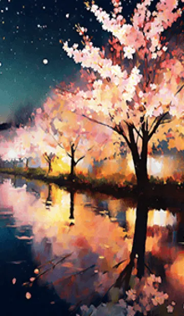 [LINE着せ替え] 美しい夜桜の着せかえ#839の画像1