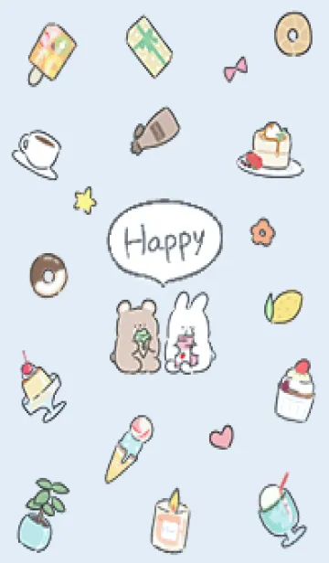 [LINE着せ替え] blue simple happy icon15_1の画像1
