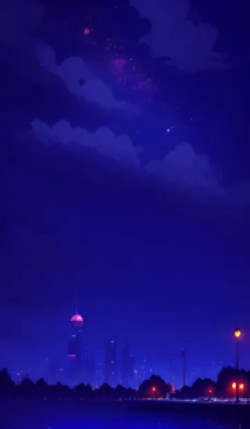[LINE着せ替え] 暗い空の夜 vwy0mの画像1