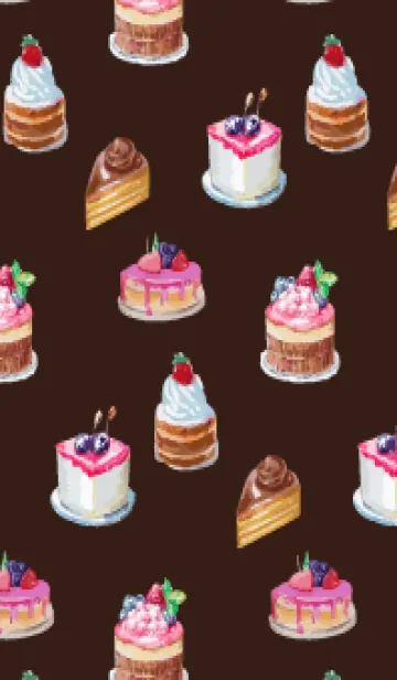 [LINE着せ替え] brown ケーキがいっぱいの画像1