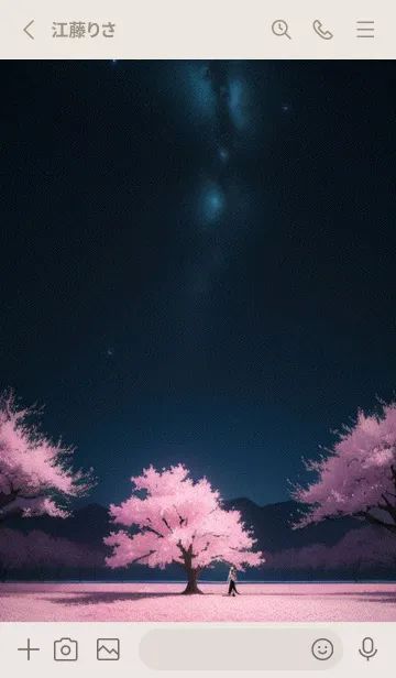 [LINE着せ替え] 夜に満開の桜 CKQroの画像2