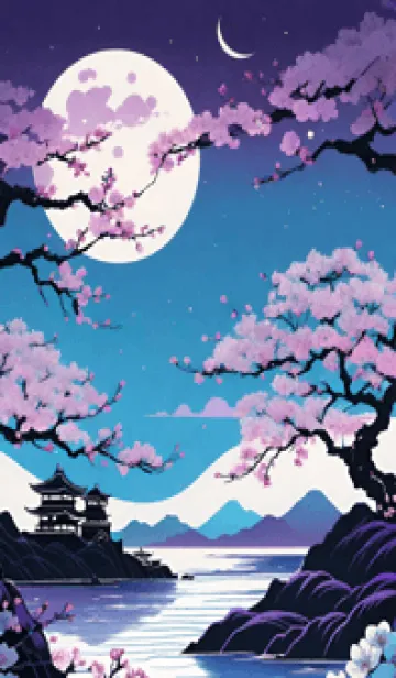 [LINE着せ替え] 浮世絵 山海桜花月 SGG3gの画像1