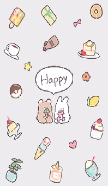 [LINE着せ替え] Greige simple happy icon02_1の画像1