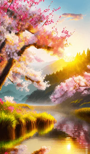 [LINE着せ替え] 優美な春の風景の着せかえ(Spring-595)の画像1
