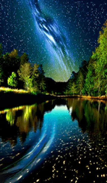 [LINE着せ替え] 綺麗な星空の夜景着せかえ#961の画像1