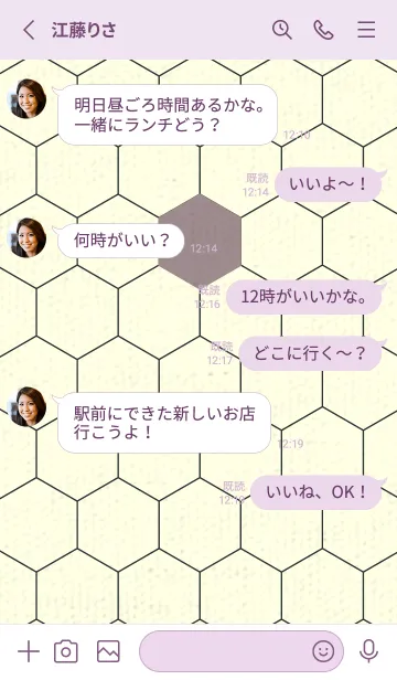 [LINE着せ替え] 六角形のきせかえ 鳩羽鼠の画像3