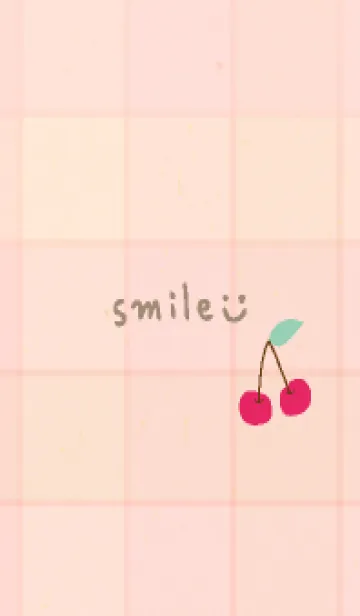 [LINE着せ替え] チェック柄 さくらんぼ3の画像1