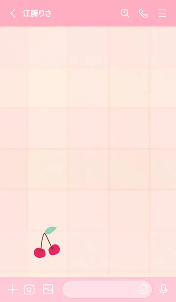 [LINE着せ替え] チェック柄 さくらんぼ3の画像2