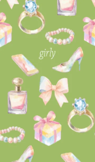 [LINE着せ替え] moss green 愛らしい小物の画像1