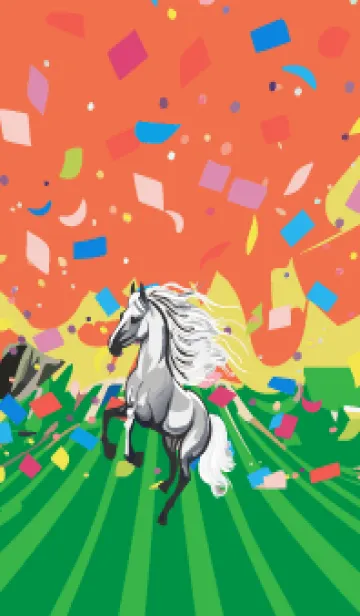 [LINE着せ替え] red & yellow かわいいお馬さんの画像1