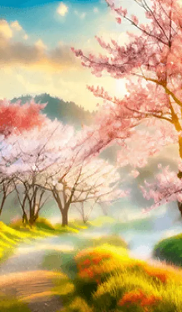 [LINE着せ替え] 優美な春の風景の着せかえ(Spring-600)の画像1