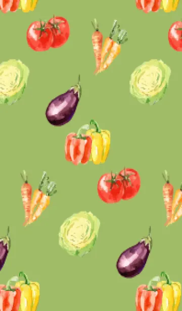 [LINE着せ替え] moss green 野菜祭りの画像1