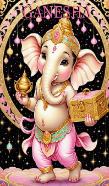 [LINE着せ替え] Pink Ganesha: Rich Rich & Rich Theme(JP)の画像1