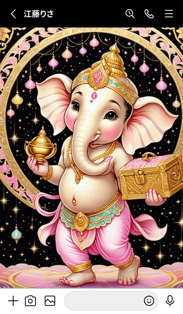 [LINE着せ替え] Pink Ganesha: Rich Rich & Rich Theme(JP)の画像2