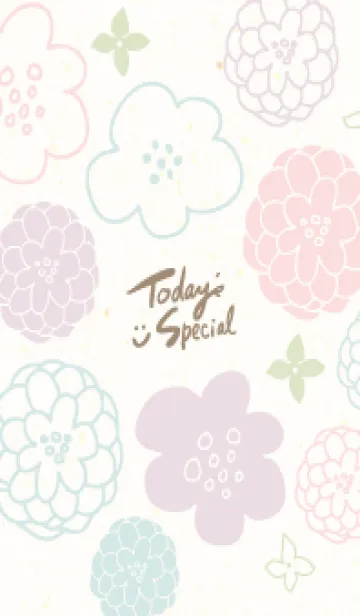 3色の鞠のような花16のLINE着せ替え