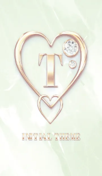 [LINE着せ替え] 【 T 】 Heart Charm & Initial - Greenの画像1