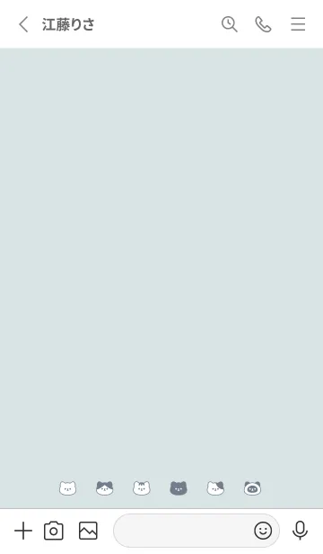 [LINE着せ替え] ねこのかお。白とライトブルーの画像2