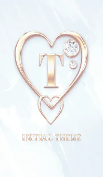 [LINE着せ替え] 【 T 】 Heart Charm & Initial - Blue Gの画像1