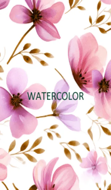 [LINE着せ替え] WATERCOLOR-PINK FLOWER 15の画像1