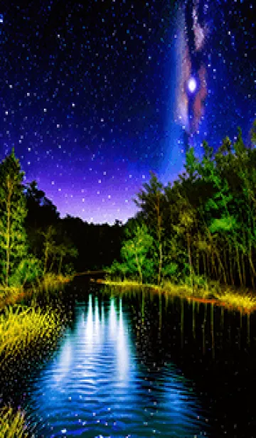 [LINE着せ替え] 綺麗な星空の夜景着せかえ#979の画像1