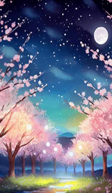 [LINE着せ替え] 美しい夜桜の着せかえ#850の画像1