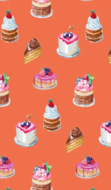 [LINE着せ替え] red & yellow ケーキがいっぱいの画像1