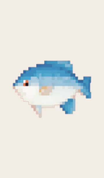 [LINE着せ替え] 魚のドット絵のきせかえ Brown 02の画像1