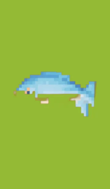 [LINE着せ替え] 魚のドット絵のきせかえ Green 03の画像1