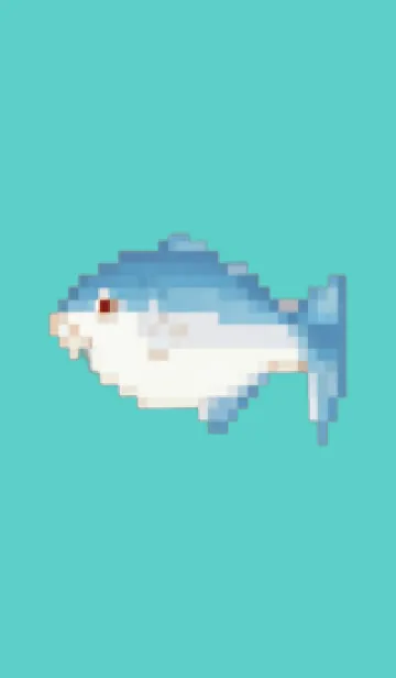 [LINE着せ替え] 魚のドット絵のきせかえ Green 10の画像1