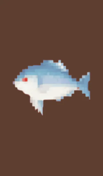 [LINE着せ替え] 魚のドット絵のきせかえ Brown 01の画像1