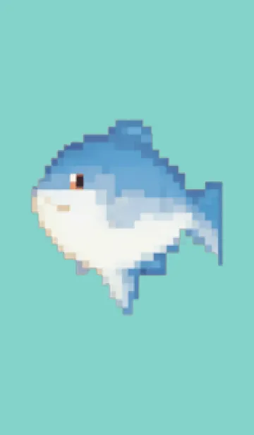 [LINE着せ替え] 魚のドット絵のきせかえ Green 07の画像1