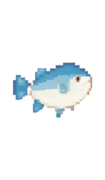 [LINE着せ替え] 魚のドット絵のきせかえ Green 04の画像1