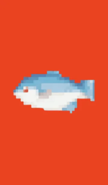 [LINE着せ替え] 魚のドット絵のきせかえ Red 03の画像1